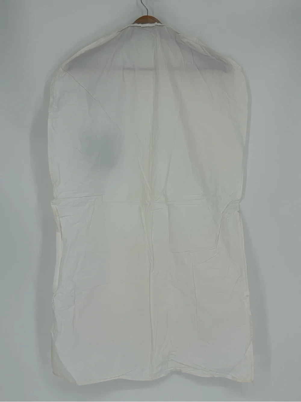 Vintage British American House White Nylon Zippered Garment Bag Hanging Clothes